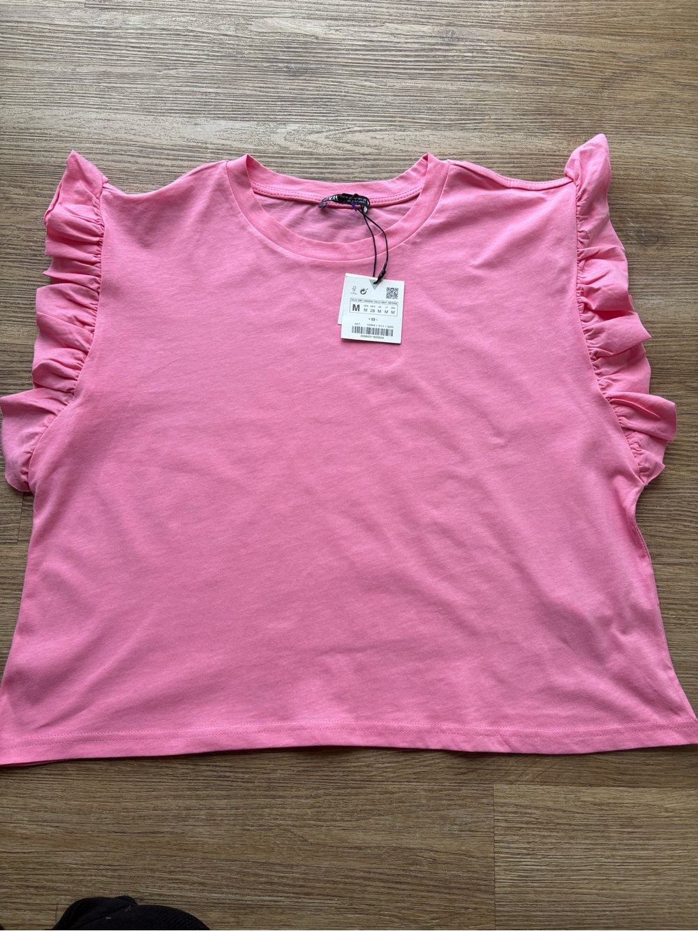 Zara Pink Ruffle Sleeve Tee